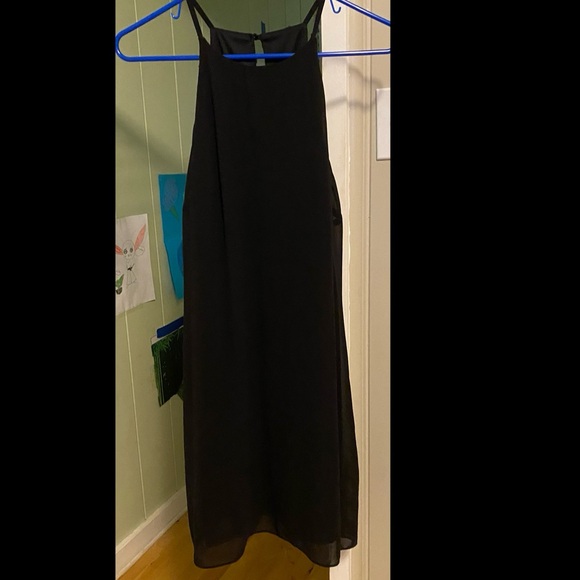 BCX keyhole spaghetti strap black shift dress - Picture 10 of 11